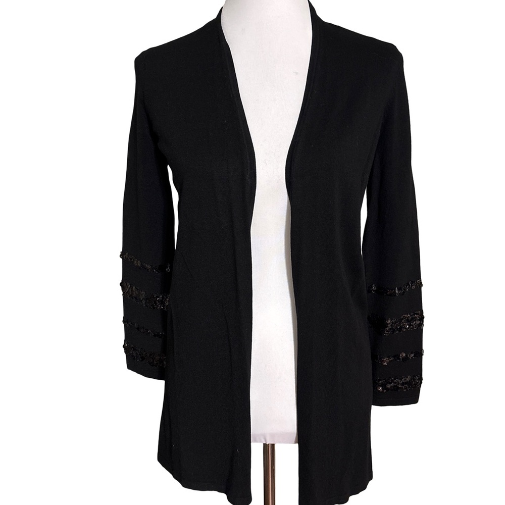 Alfani Black Cardigan Open Front